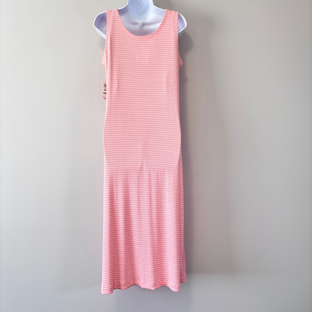State of Day Women's XL Pink & White Stripe Ribbed Tank Nightgown Pajamas NWT - Picture 6 of 7
